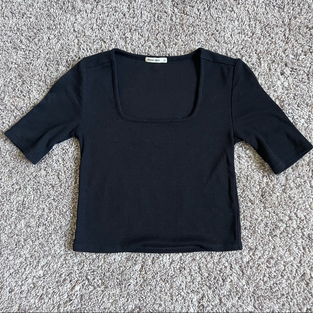 Marine Layer Black Crop Top